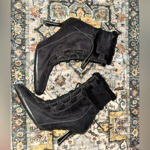 Anne Klein “GO” Lace-Up Heeled Booties